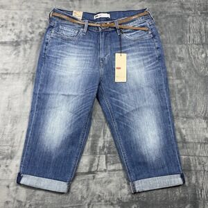 Levis 515 Capri Jeans Women's Size 10 Stretch Medium Wash Denim Belt NWT
